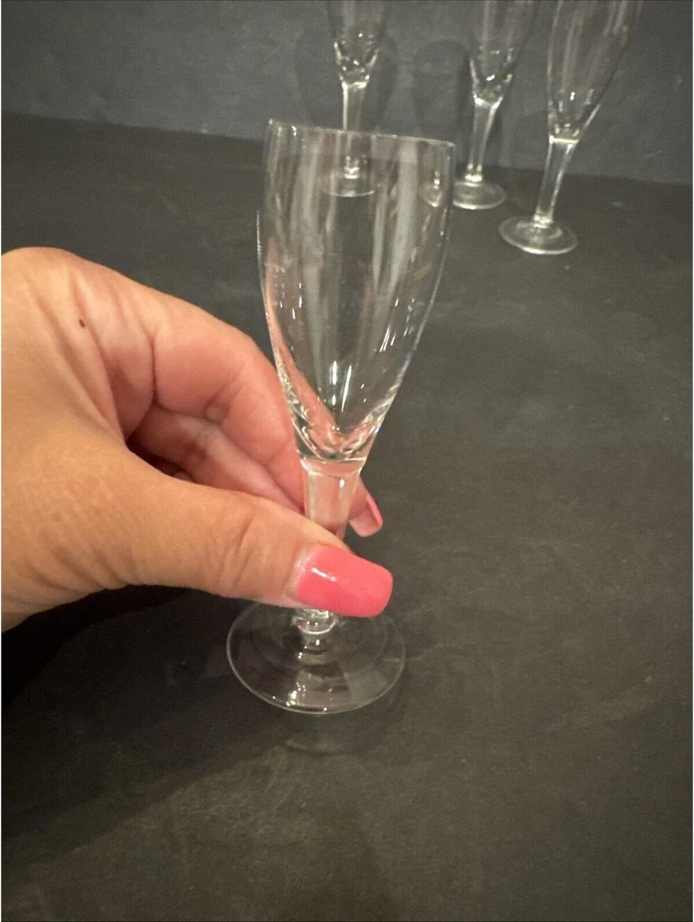 Set Of 4 Vintage Mini Champagne Tasting Flute/Shot Glasses 4 3/8” Tall
